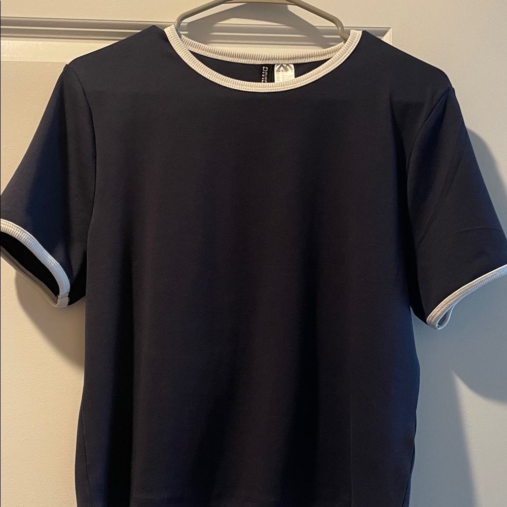 Navy and white ringer t shirt